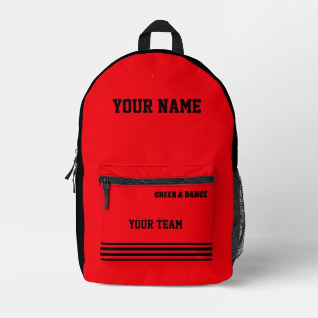 Backpack cheer team Cheerleader Personalized black (Front)