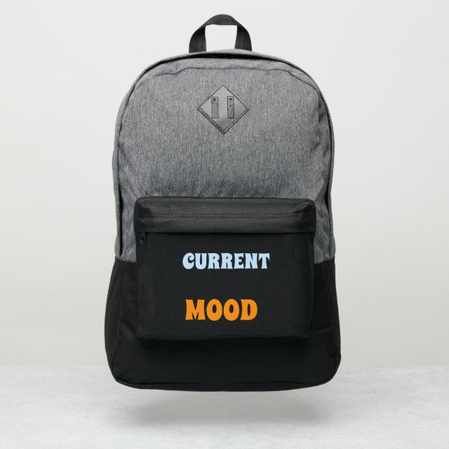 Backpack | Current Mood minimalist Humor Design (Front)