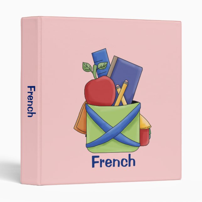 Backpack for School/Pink+Personalize Name Binder (Front/Spine)