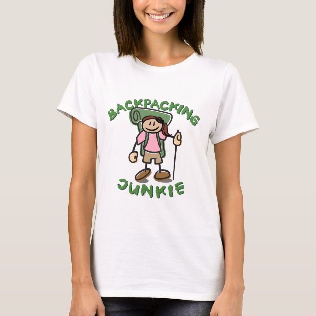 Backpack Junkie - Girl T-Shirt (Front)