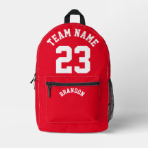 Backpack kids boys basketball sport school red bag
