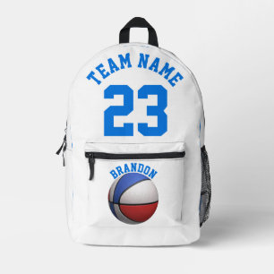 Backpack kids boys basketball sports white blue