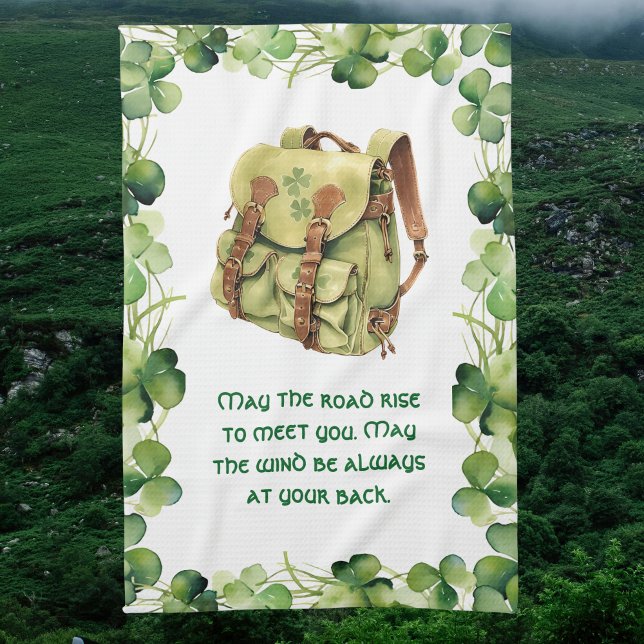 Backpack May the Road Rise Irish Saint Patrick's Kitchen Towel (Creator Uploaded)