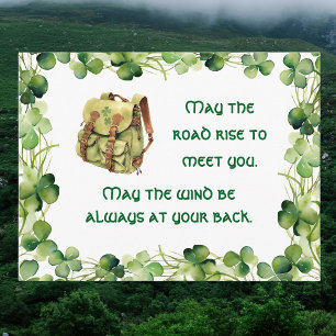 Backpack May the Road Rise Irish Saint Patrick's Postcard