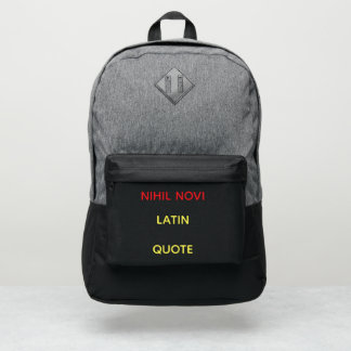 Backpack | Minimalist - Nihil Novi Latin Quote