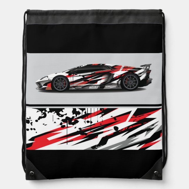 Backpack-Race Car Drawstring Bag (Front)
