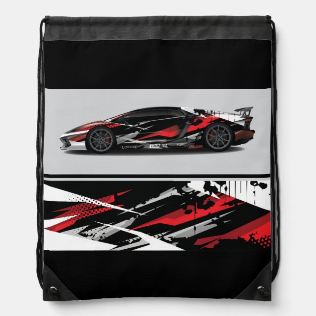 Backpack-Race Car Drawstring Bag (Front)