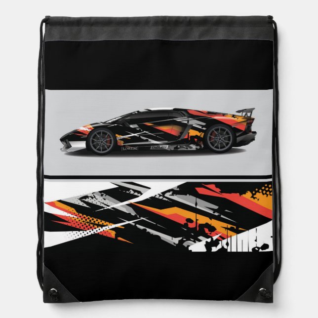 Backpack-Race Car Drawstring Bag (Front)
