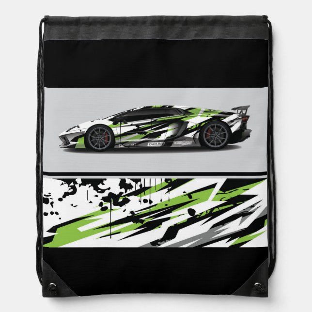 Backpack-Race Car Drawstring Bag (Front)