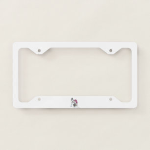 Backpack Snowman car license plate frame b