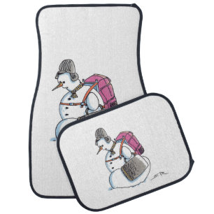 Backpack Snowman car mats front and rear