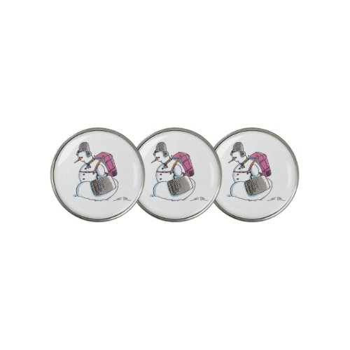 Backpack Snowman golf ball markers