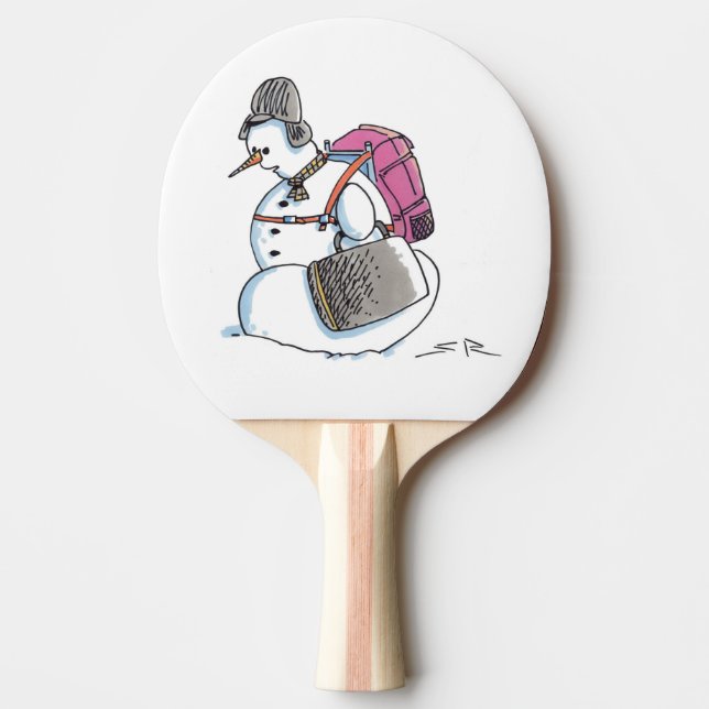 Backpack Snowman ping pong paddle (Front)