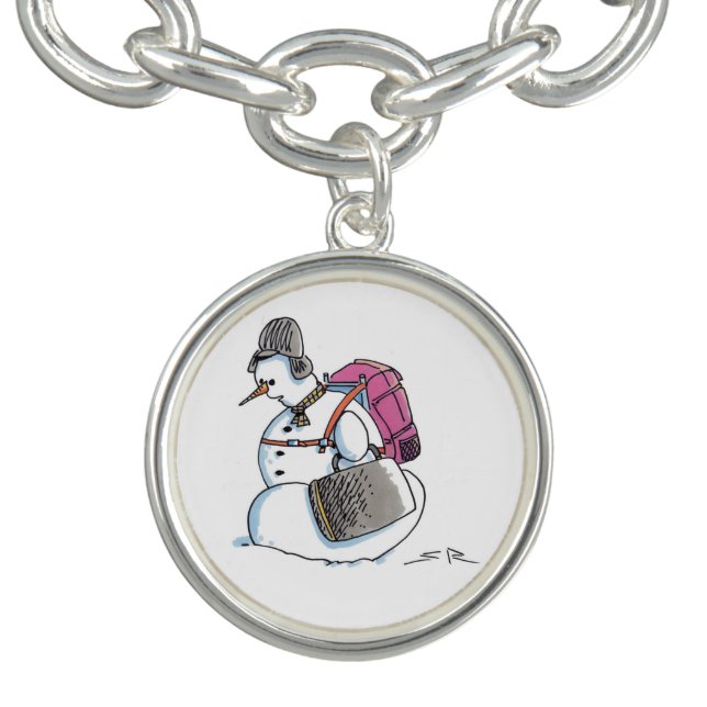 Backpack Snowman silver charm bracelet (Design)