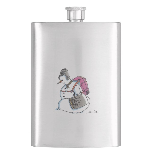 Backpack Snowman stainless steel flask (Front)