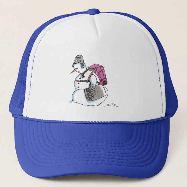 Backpack Snowman trucker hat (Front)