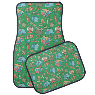 Backpack Tent Bushcraft Camping Pattern 3 Green Car Floor Mat
