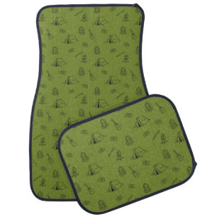 Backpack Tent Bushcraft Camping Pattern Green Car Floor Mat
