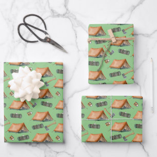 Backpack Tent Bushcraft Camping Pattern Mug Wrapping Paper Sheets