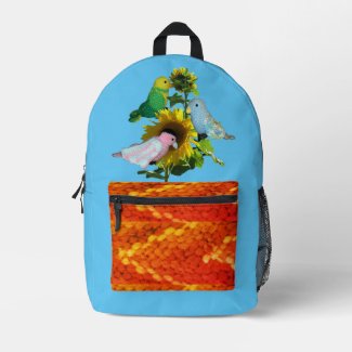 Backpack - Toy Birds on Sunflower