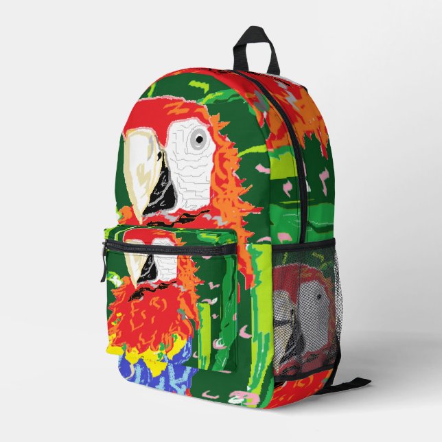 Backpack  :  Traveling Parrot  (Back Corner Right)
