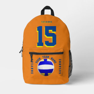  Backpack volleyball player Orange sporty bags    