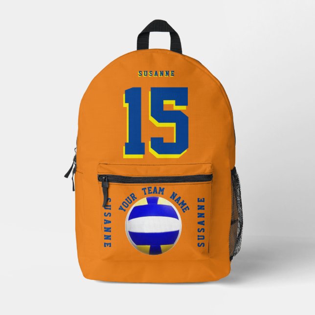  Backpack volleyball player Orange sporty bags     (Front)
