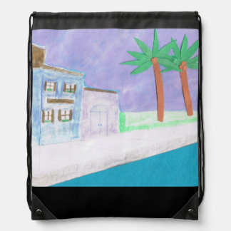 Backpack with a Caribbean Scene