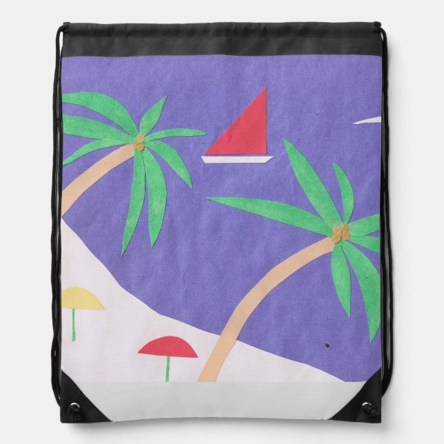 Backpack with Beach Scene (Front)