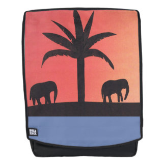 Backpack with Elephant Sunset Scene