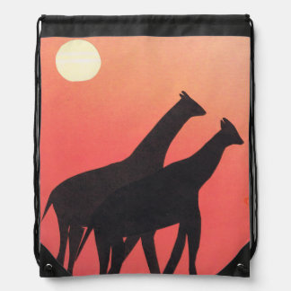 Backpack with Giraffe Silhouettes