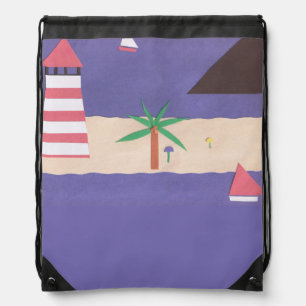 Backpack with Lighthouse Scene