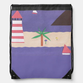 Backpack with Lighthouse Scene