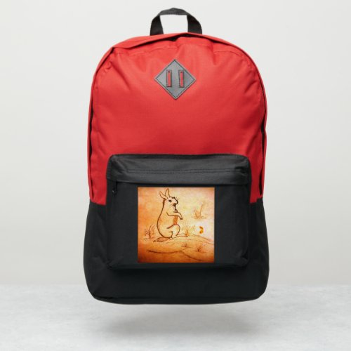 Backpack with rabbit in desert for animal lovers