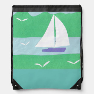 Backpack with Sailboat Scene