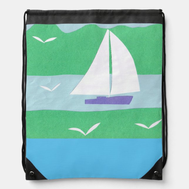 Backpack with Sailboat Scene (Front)