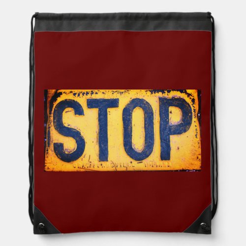Backpack with Vintage STOP Sign