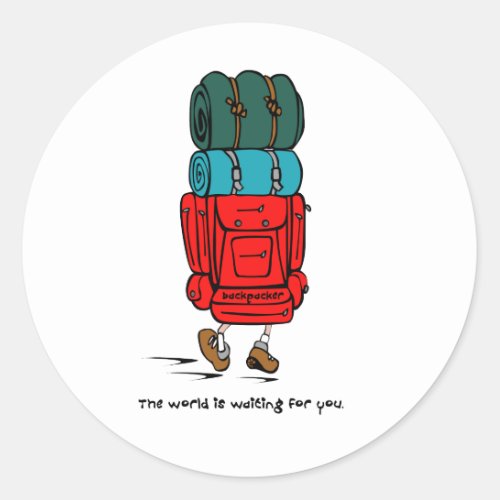 Backpacker Classic Round Sticker