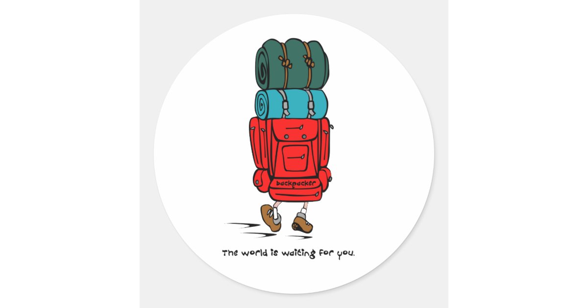 Backpacker Classic Round Sticker | Zazzle