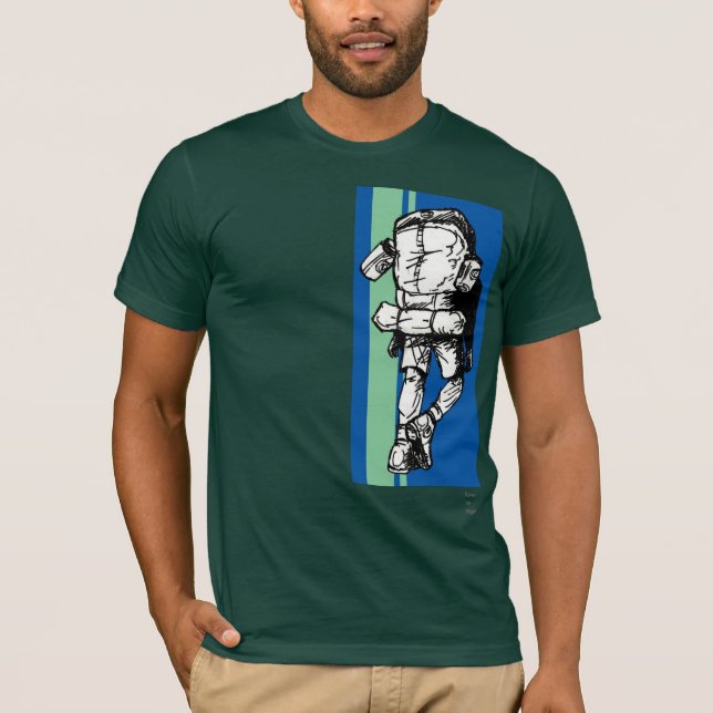 Backpacker (guy)-BlueGreen T-Shirt (Front)