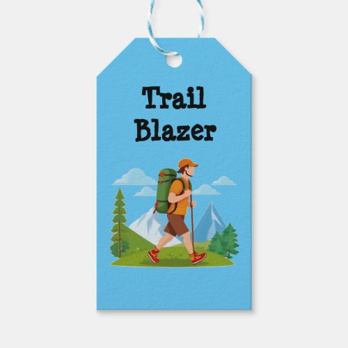Backpacking Hiker Trail Blazer Customize Name Gift Tags
