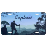 Backpacking Hiking Mountain Vista License Plate at Zazzle