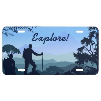 Backpacking Hiking Mountain Vista License Plate by FalconsEye at Zazzle