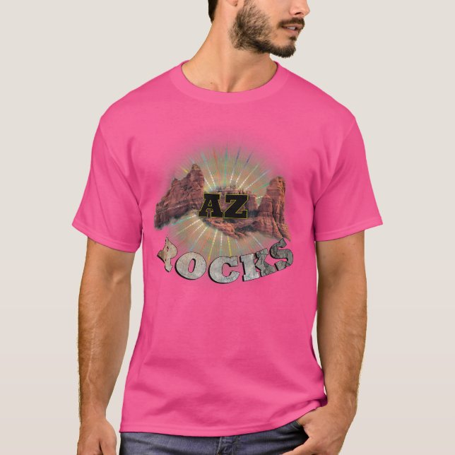 Backpacking Phoenix Az Rocks Design Mountain Hikin T-Shirt (Front)