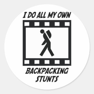 Backpacking Stunts Classic Round Sticker