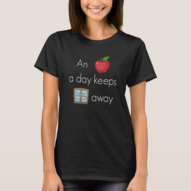 Backprint An Apple a day keeps windows away PC T-Shirt (Front)