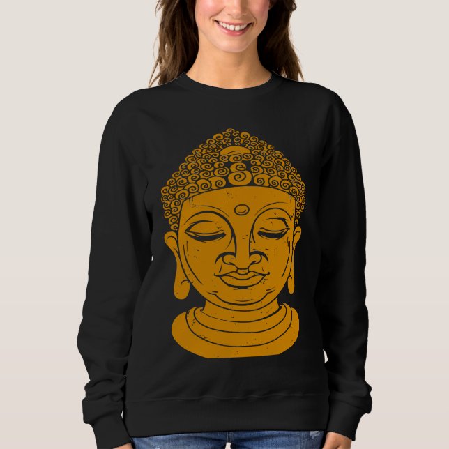 Backprint Buddha Head Meditation and Yoga Sweatshirt (Front)