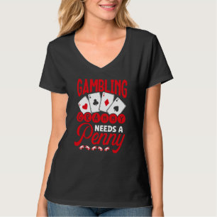 Backprint Gambling Granny Needs A Penny Casino T-Shirt