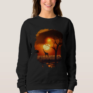 Backprint Giraffes in the hot savannah of Africa i Sweatshirt