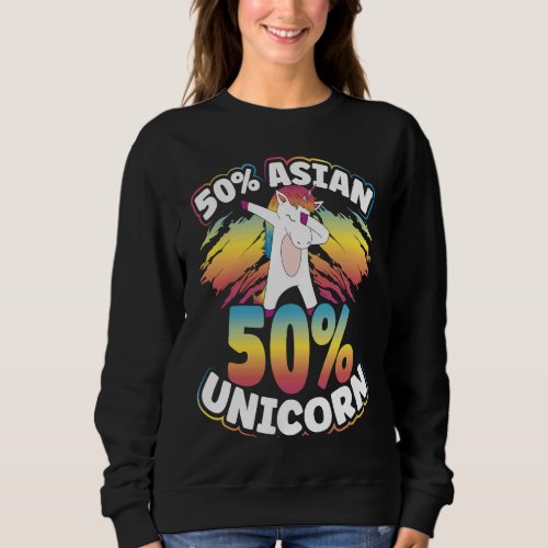 Backprint Half Asian Half Unicorn  For Asian Sweatshirt